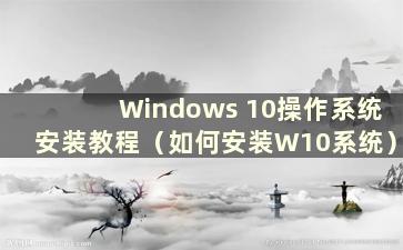 Windows 10操作系统安装教程（如何安装W10系统）